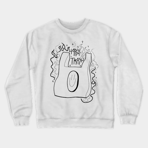 Happy Trash Crewneck Sweatshirt by Uma Domênica